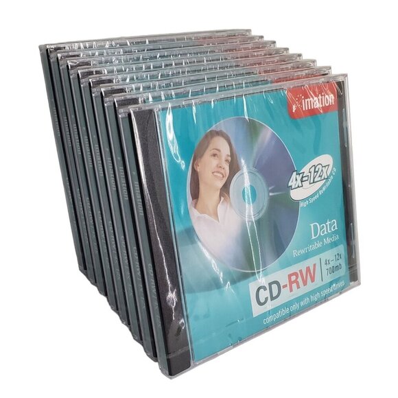 Lot of 8 Blank CD-RW Discs 700MB 4x-12x Imation Data Rewritable Media NEW Sealed - Picture 6 of 7